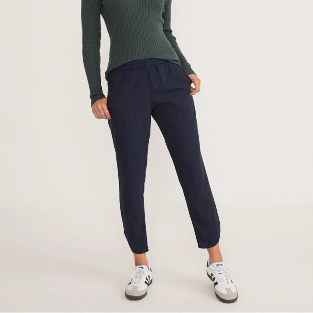 Marine Layer Navy Allison Pants Athleisure Minimalist Comfort Travel Eco - Sz S